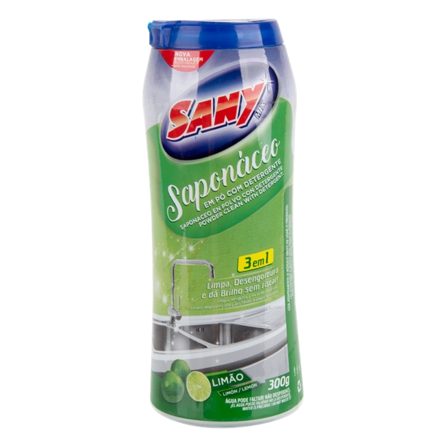 Saponáceo Pó Com Detergente Limão Sany Mix Frasco 300g