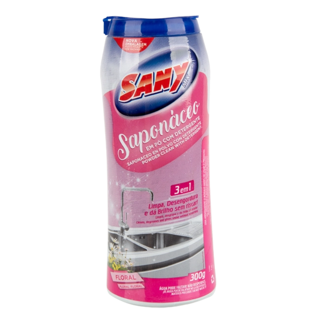 Saponáceo Pó Com Detergente Floral Sany Mix Frasco 300g