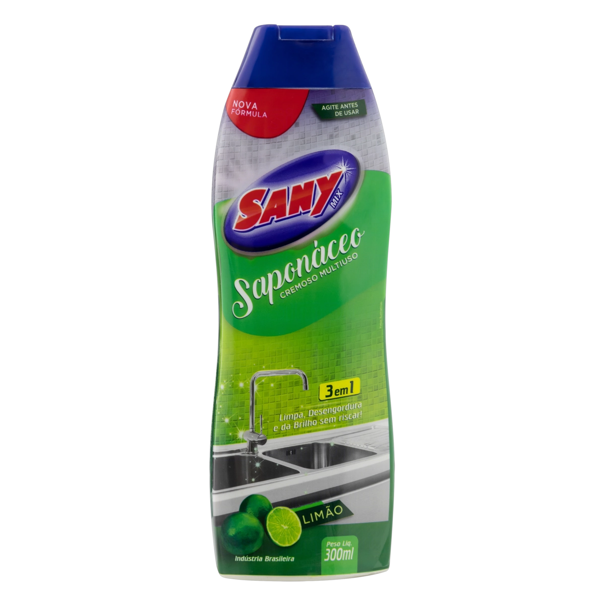 Saponáceo Cremoso Multiuso Limão Sany Mix Squeeze 300ml