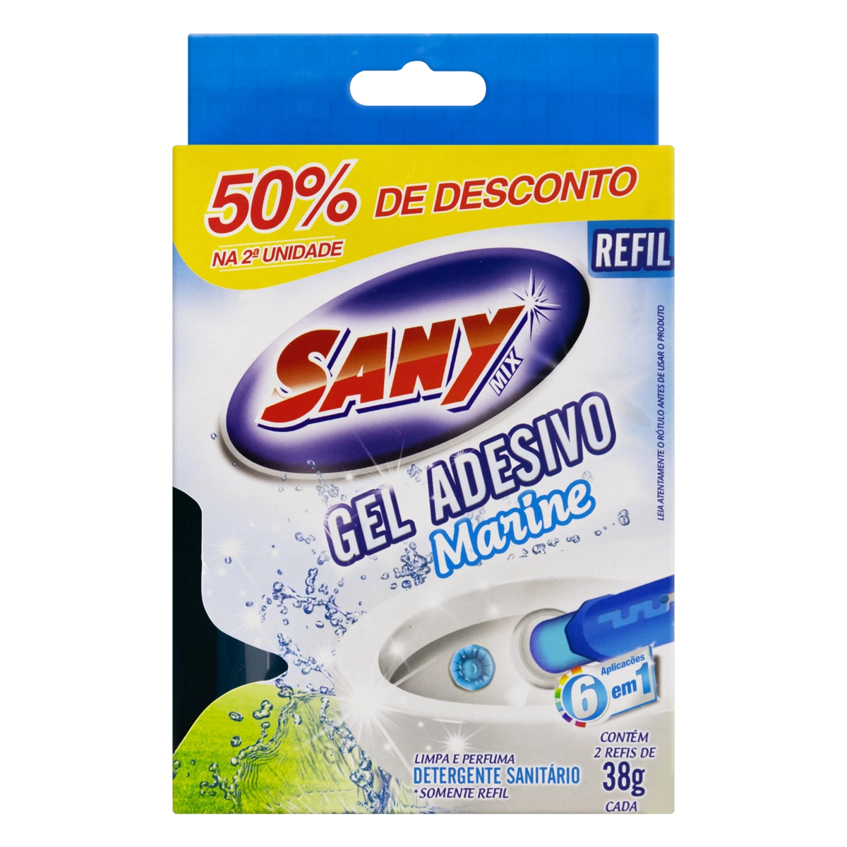 Pack Detergente Sanitário Gel Adesivo Marine Sany Mix 2 Unidades 38g Cada 50 De Desconto Na 2 Unidad