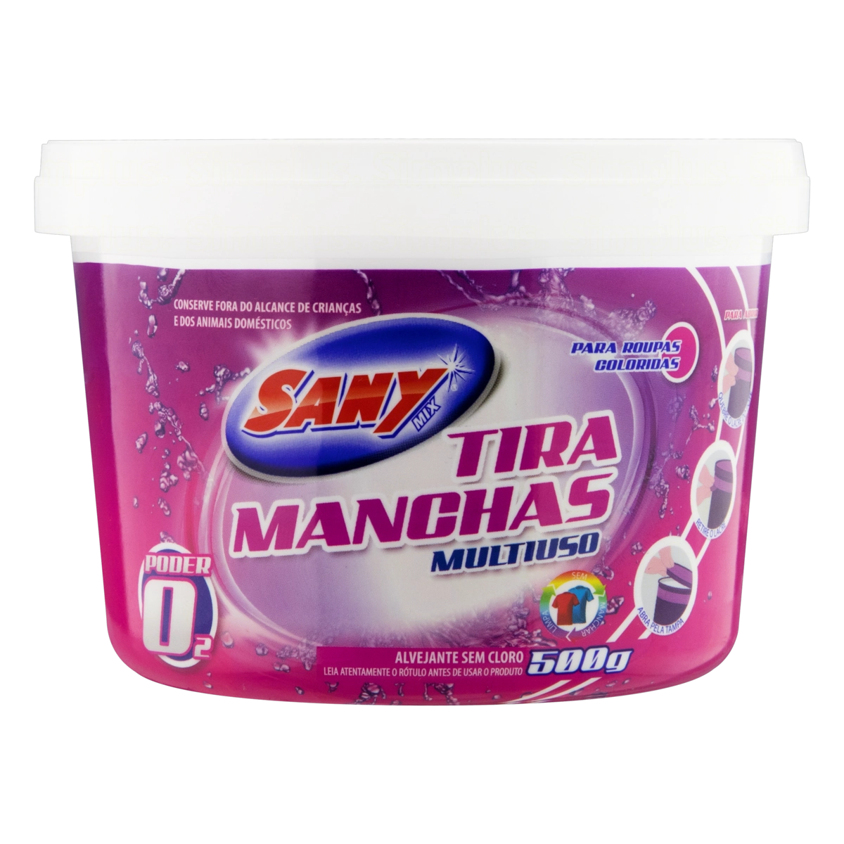 Tira Manchas Pó Roupas Coloridas Sany Mix Pote 500g