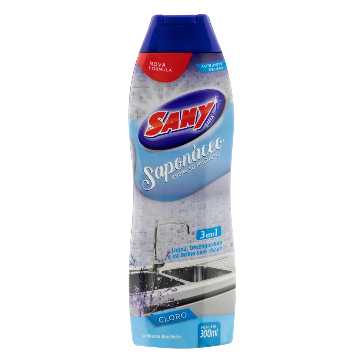 Saponáceo Cremoso Multiuso Com Cloro Sany Mix Squeeze 300ml
