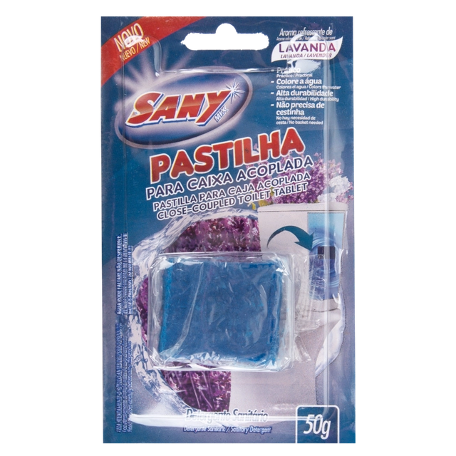Detergente Sanitário Pastilha Para Caixa Acoplada Lavanda Sany Mix 50g
