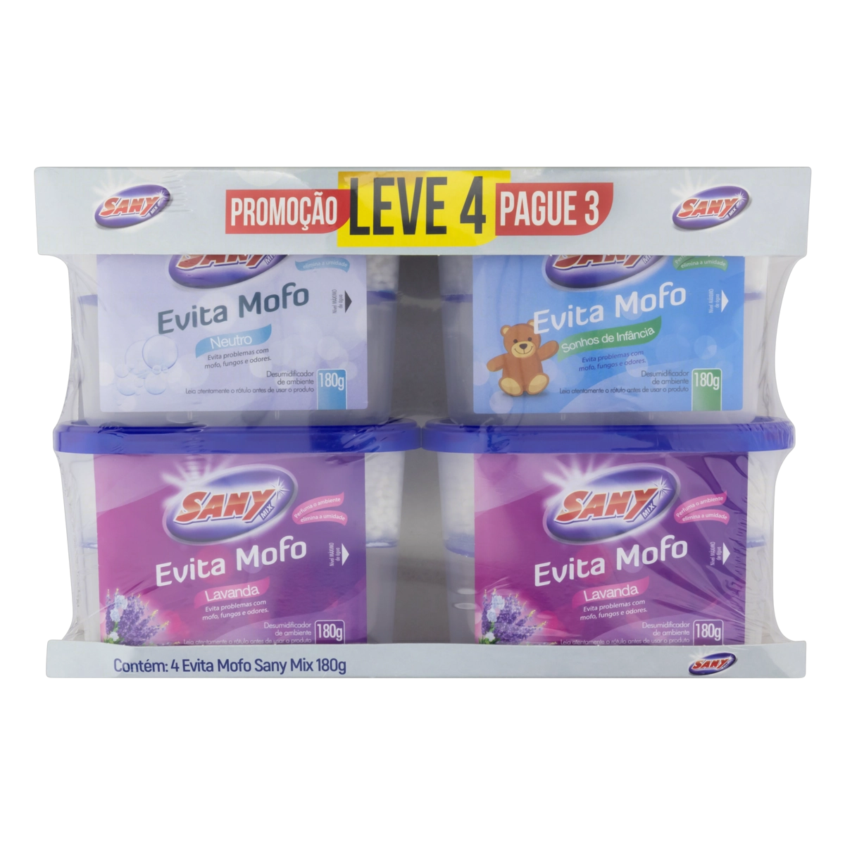 Kit 2 Evita Mofo Lavanda 1 Neutro 1 Sonhos De Infância Sany Mix 180g Cada Leve 4 Pague 3 Unidades