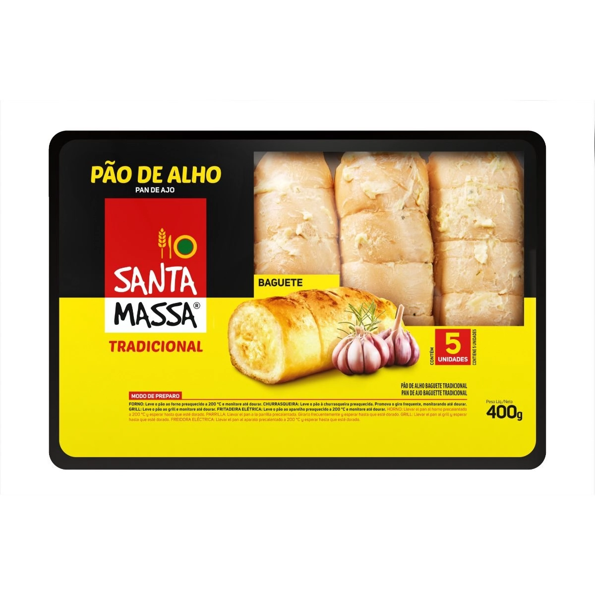 Pão de Alho Tradicional SANTA MASSA 400g