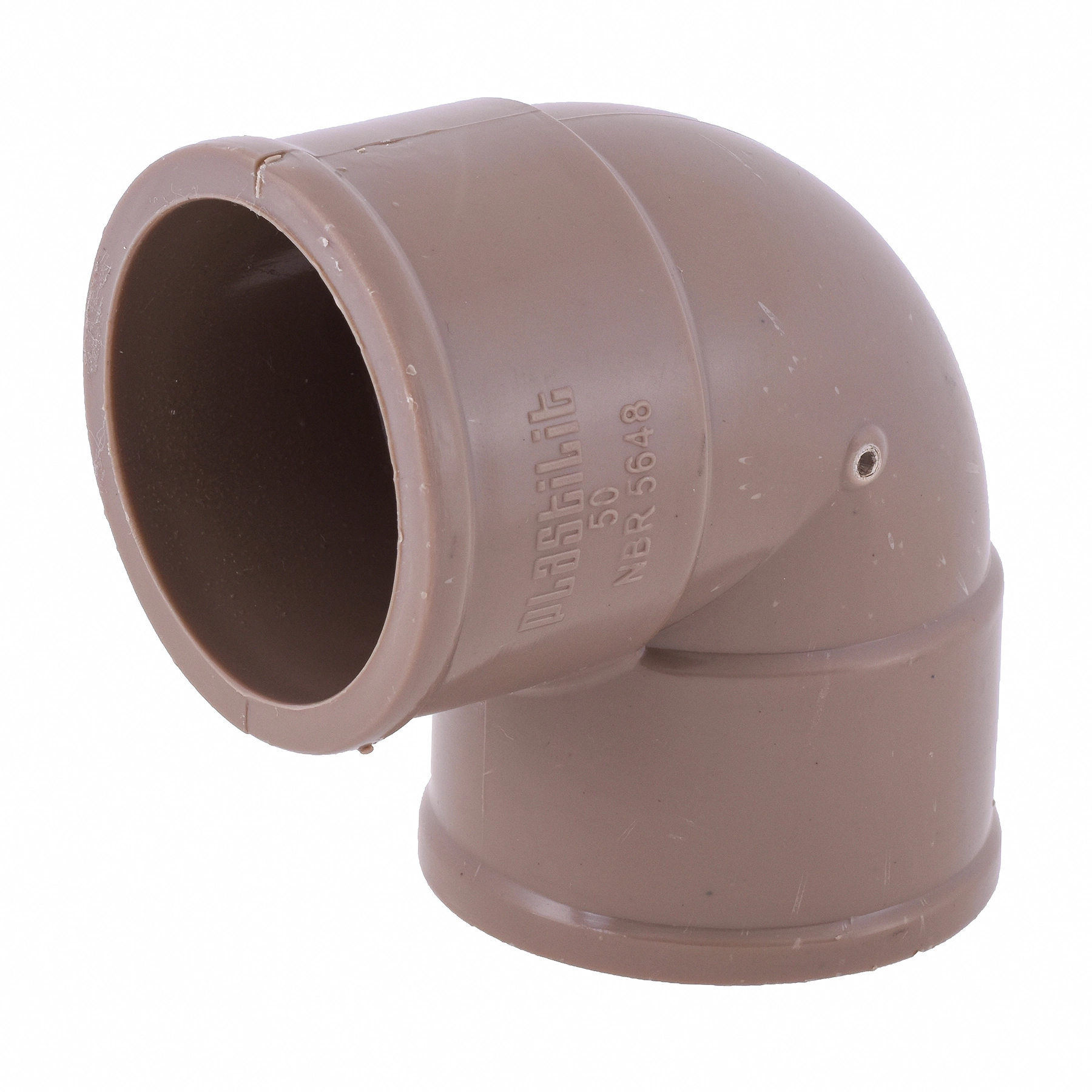 Joelho 90° PVC Marrom Soldável 1.1/2" 50mm Plastilit