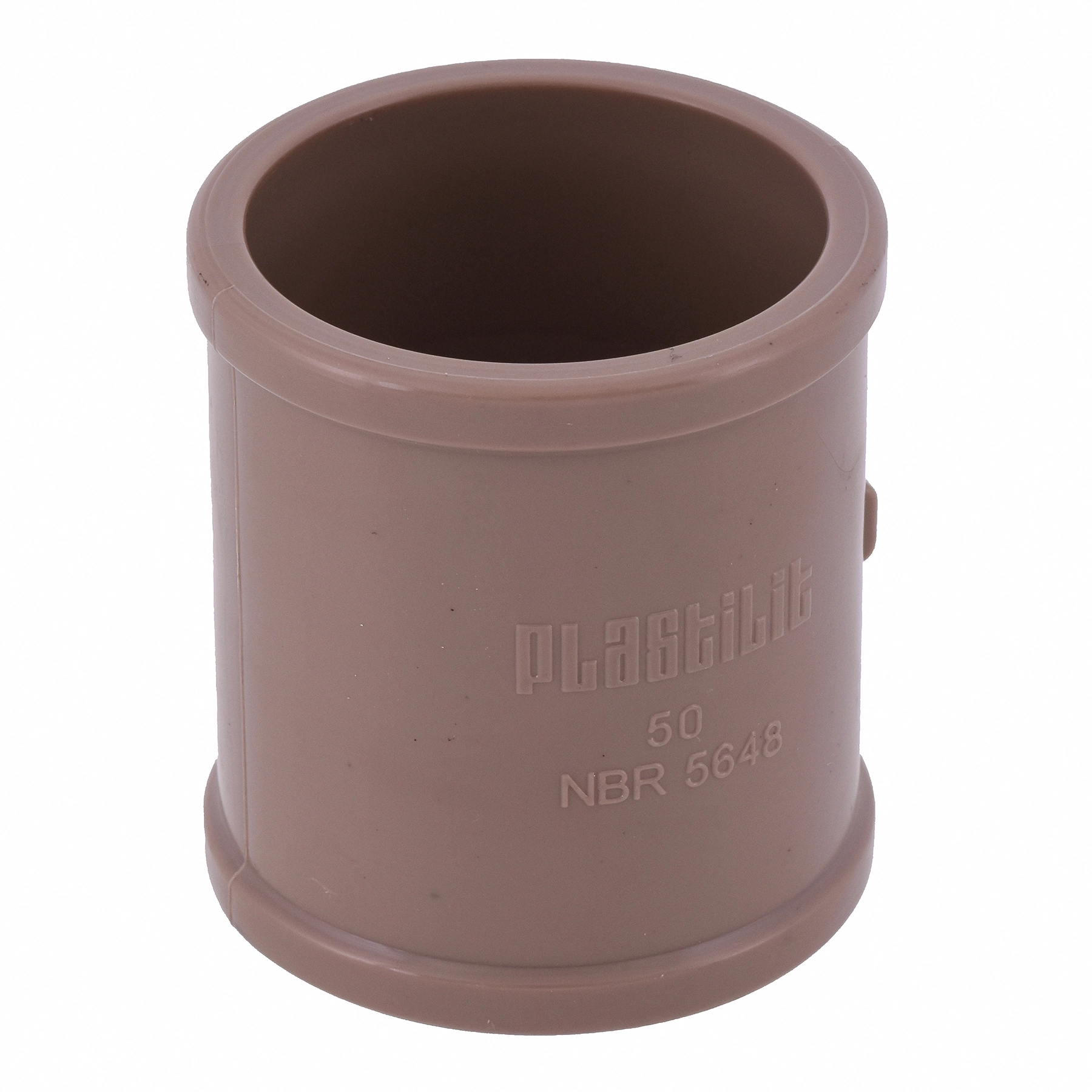 Luva PVC Marrom Soldável 1.1/2" 50mm Plastilit