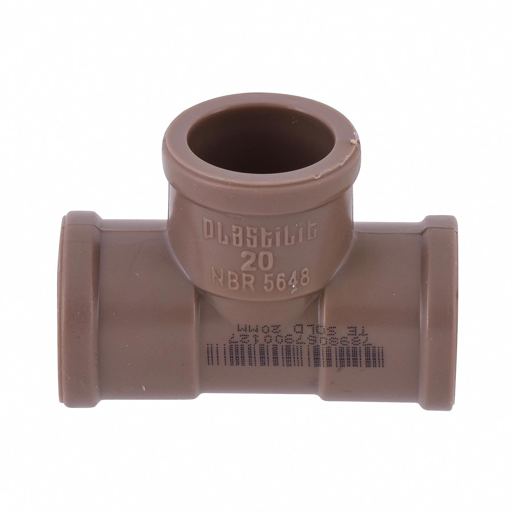 Tê PVC Marrom Soldável 1/2" 20mm Plastilit