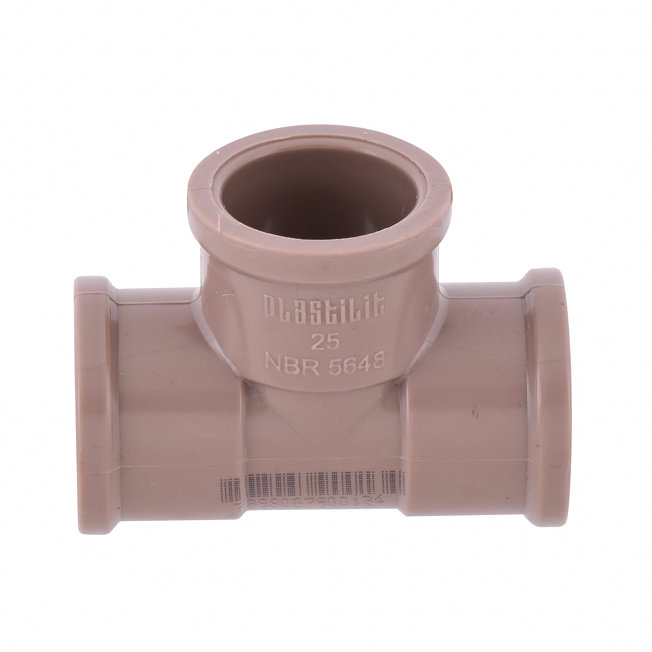 Tê PVC Marrom Soldável 3/4" 25mm Plastilit