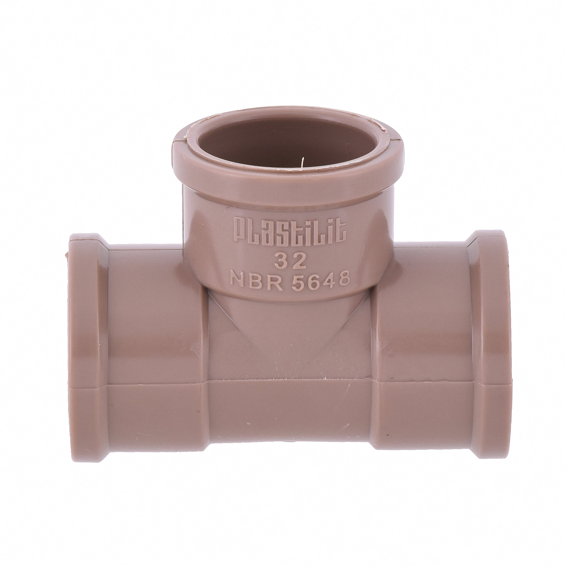 Tê PVC Marrom Soldável 1" 32mm Plastilit