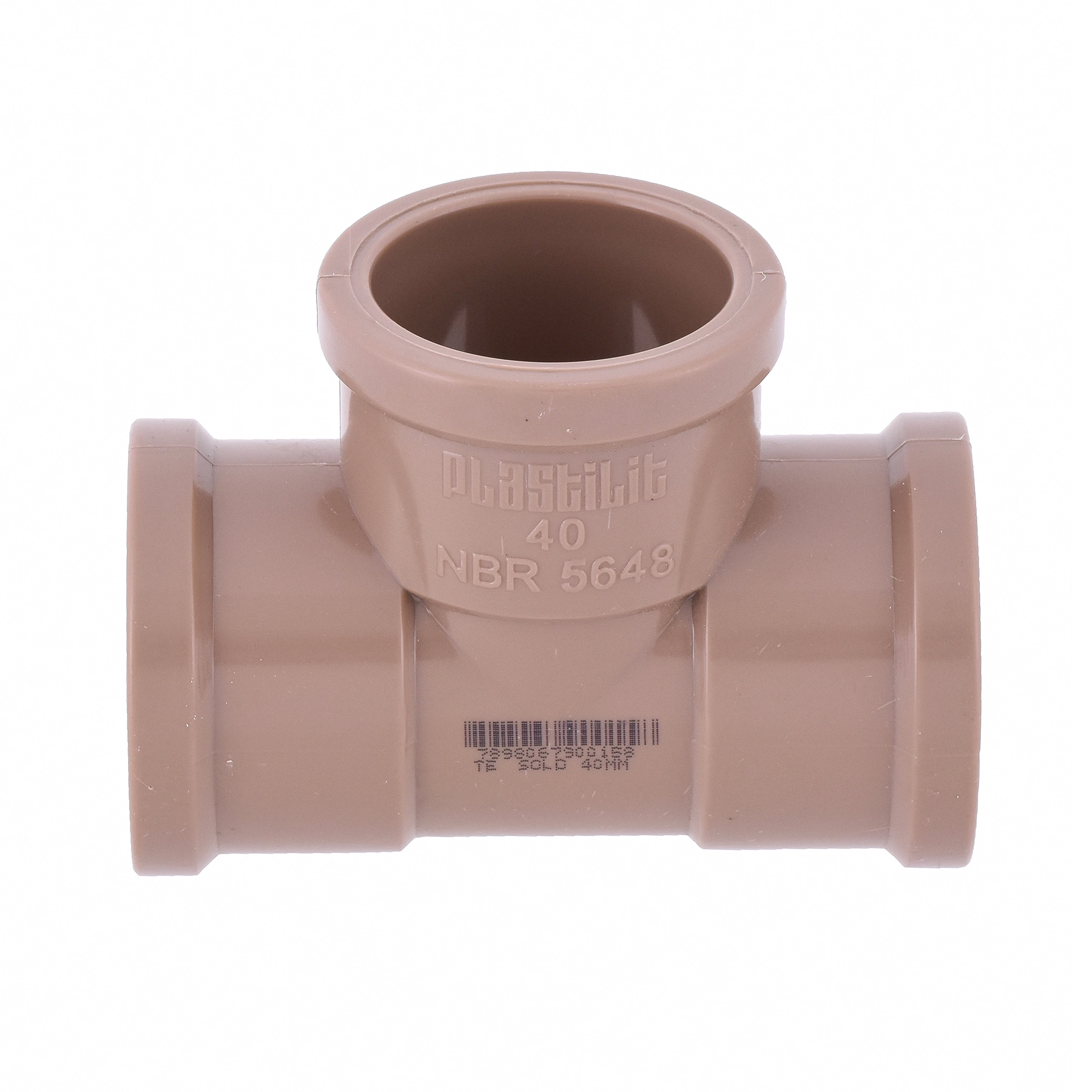 Tê PVC Marrom Soldável 1.1/4" 40mm Plastilit