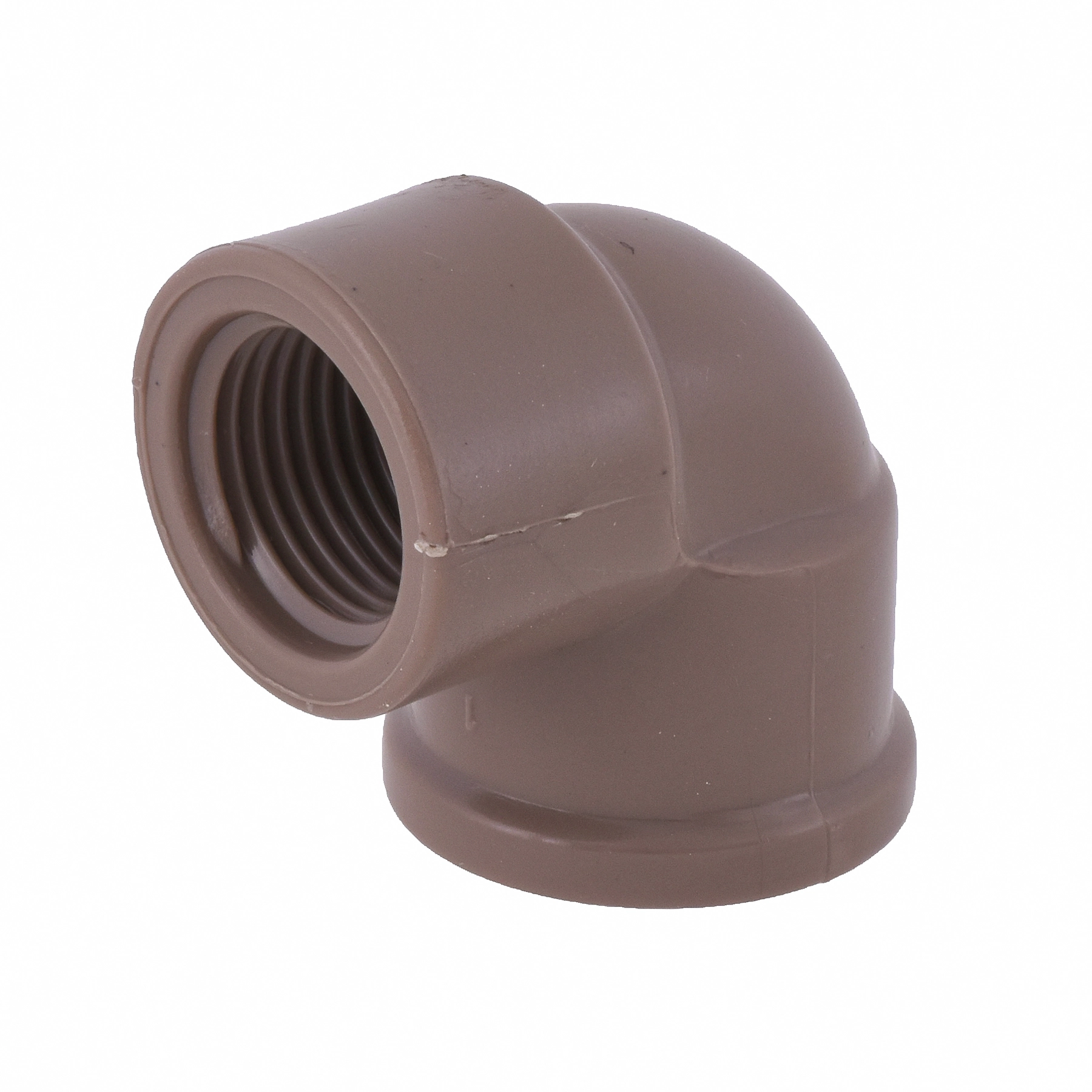Joelho 90° PVC Marrom Roscável e Soldável 3/4x1/2" 25x20mm Plastilit