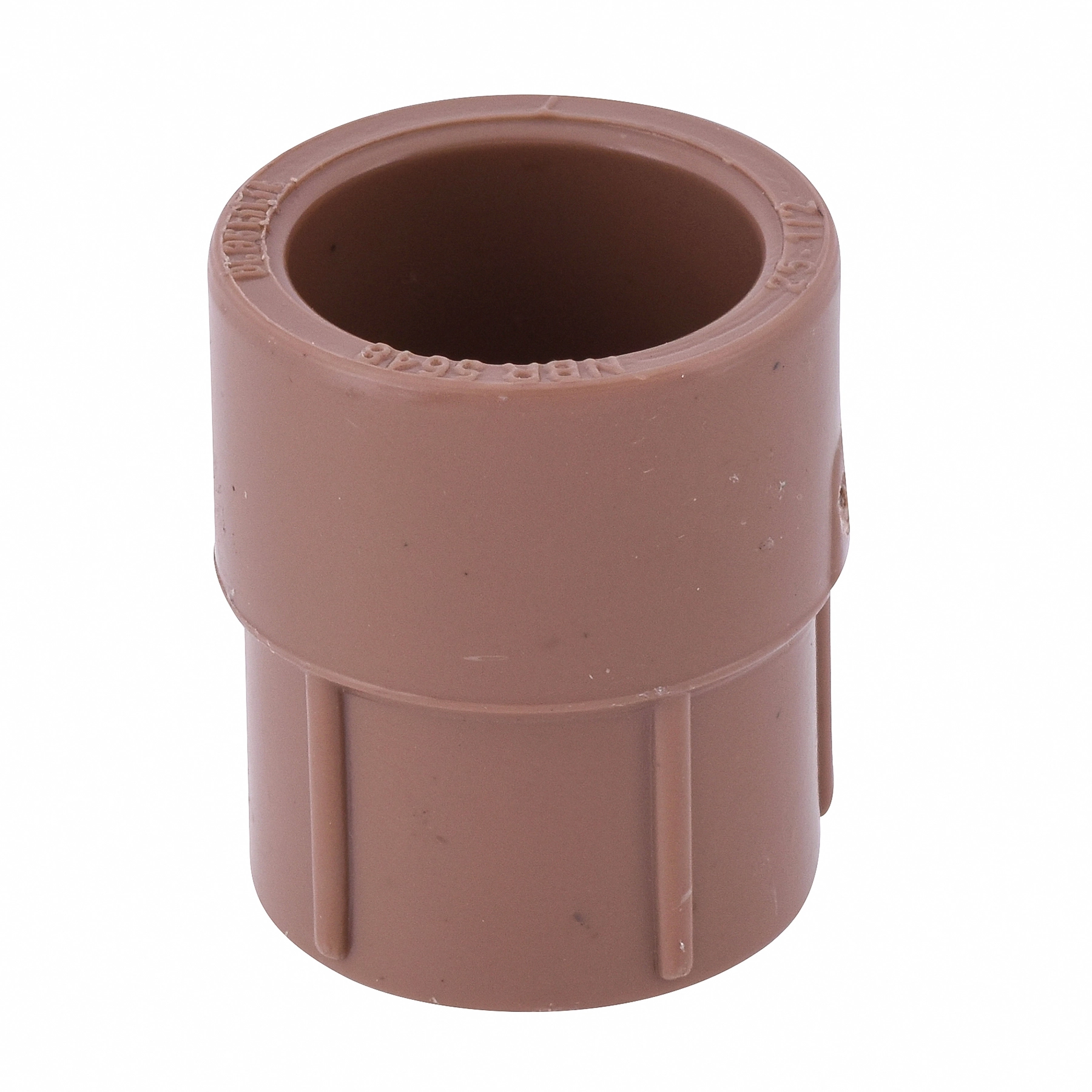 Luva de Redução PVC Marrom Roscável e Soldável 3/4x1/2" 25x20mm Plastilit