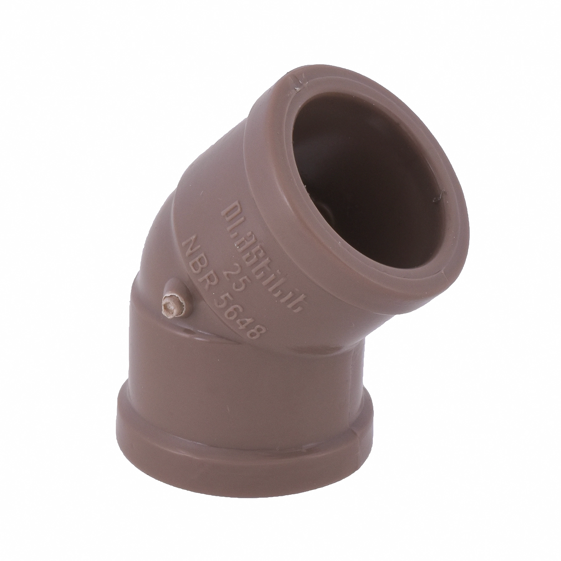 Joelho 45° PVC Marrom Soldável 3/4" 25mm Plastilit