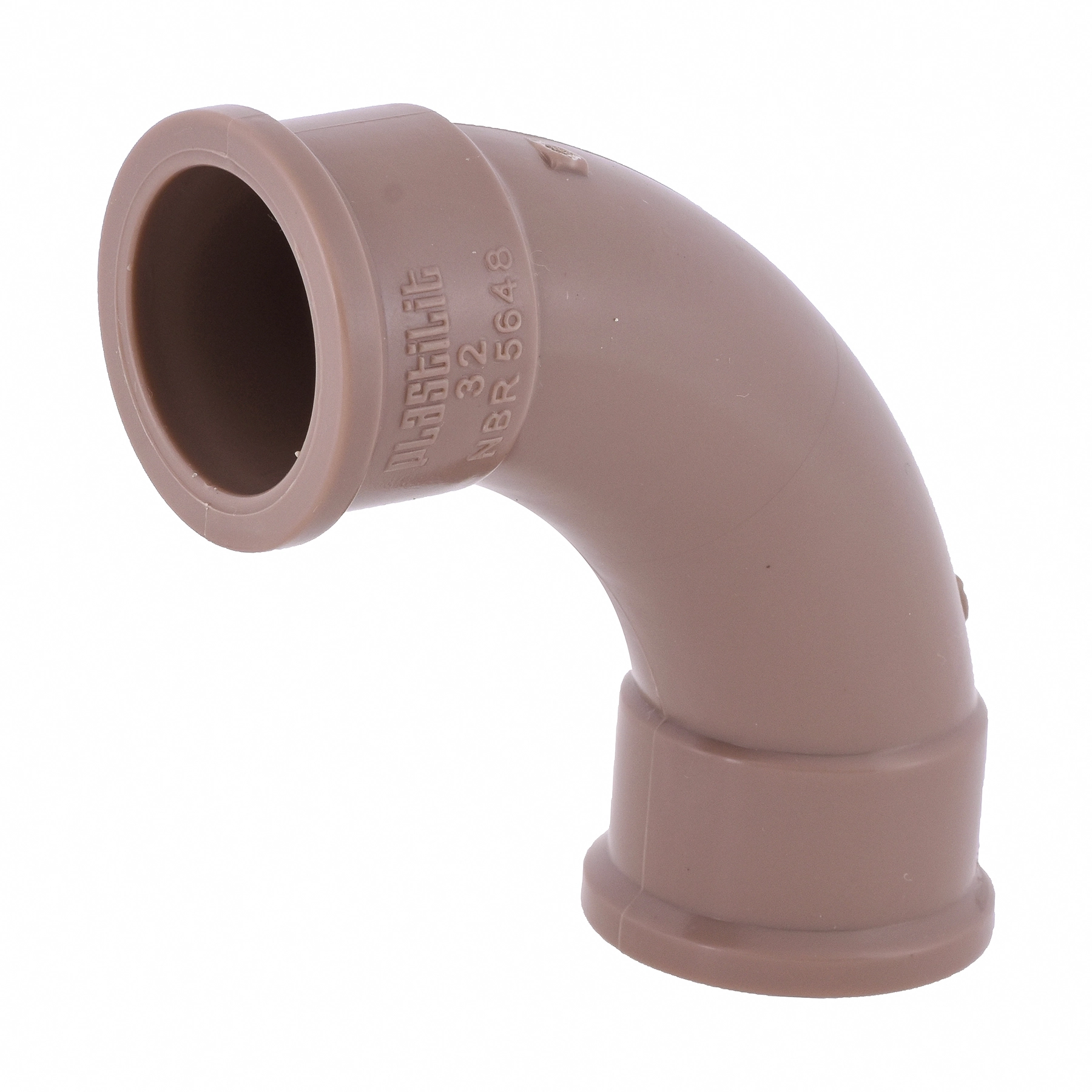 Curva 90° PVC Marrom Soldável 1" 32mm Plastilit