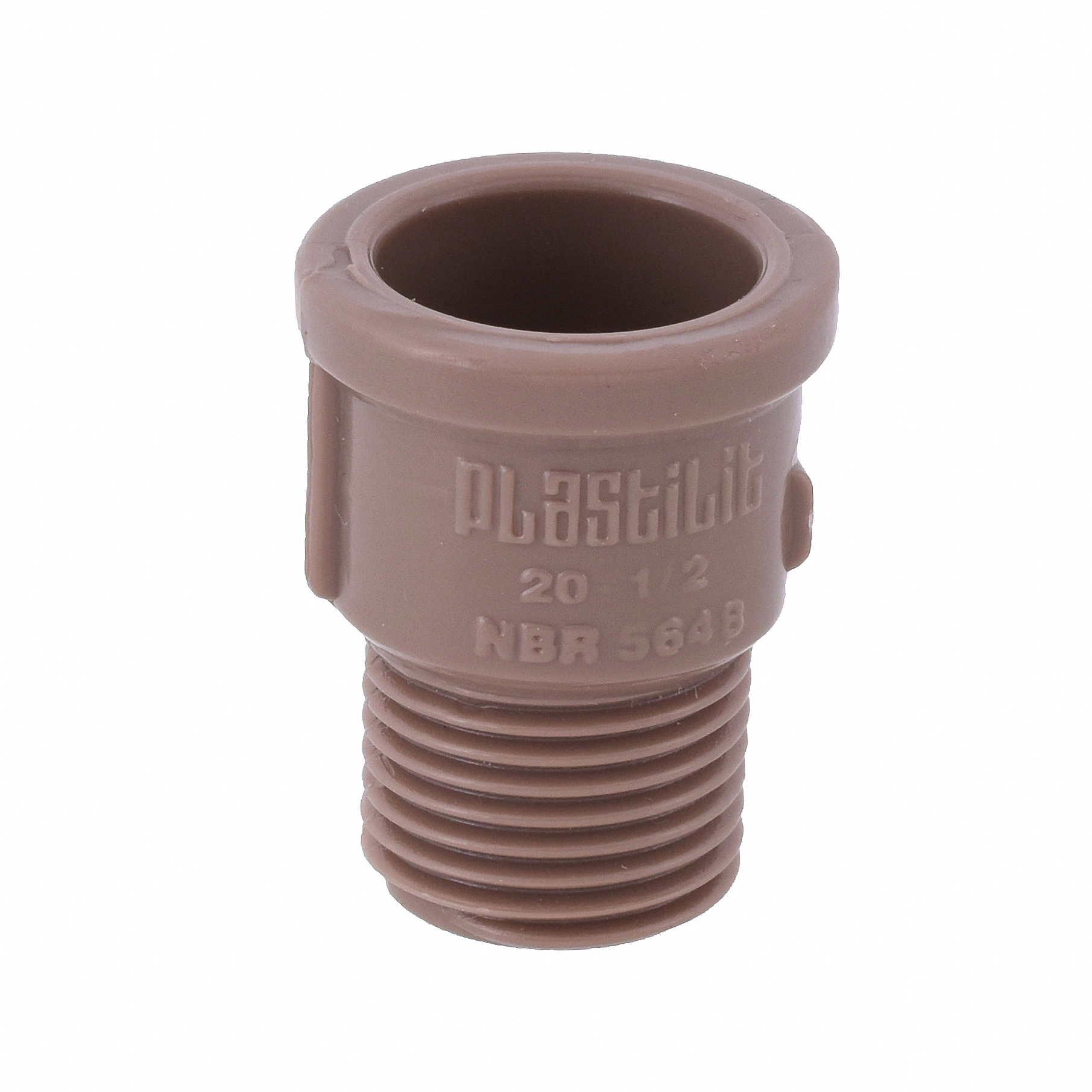 Adaptador PVC Marrom Roscável e Soldável 1/2" 20mm Plastilit
