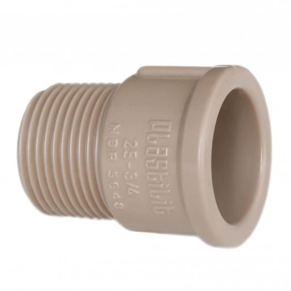 Adaptador PVC Marrom Roscável e Soldável 3/4" 25mm Plastilit