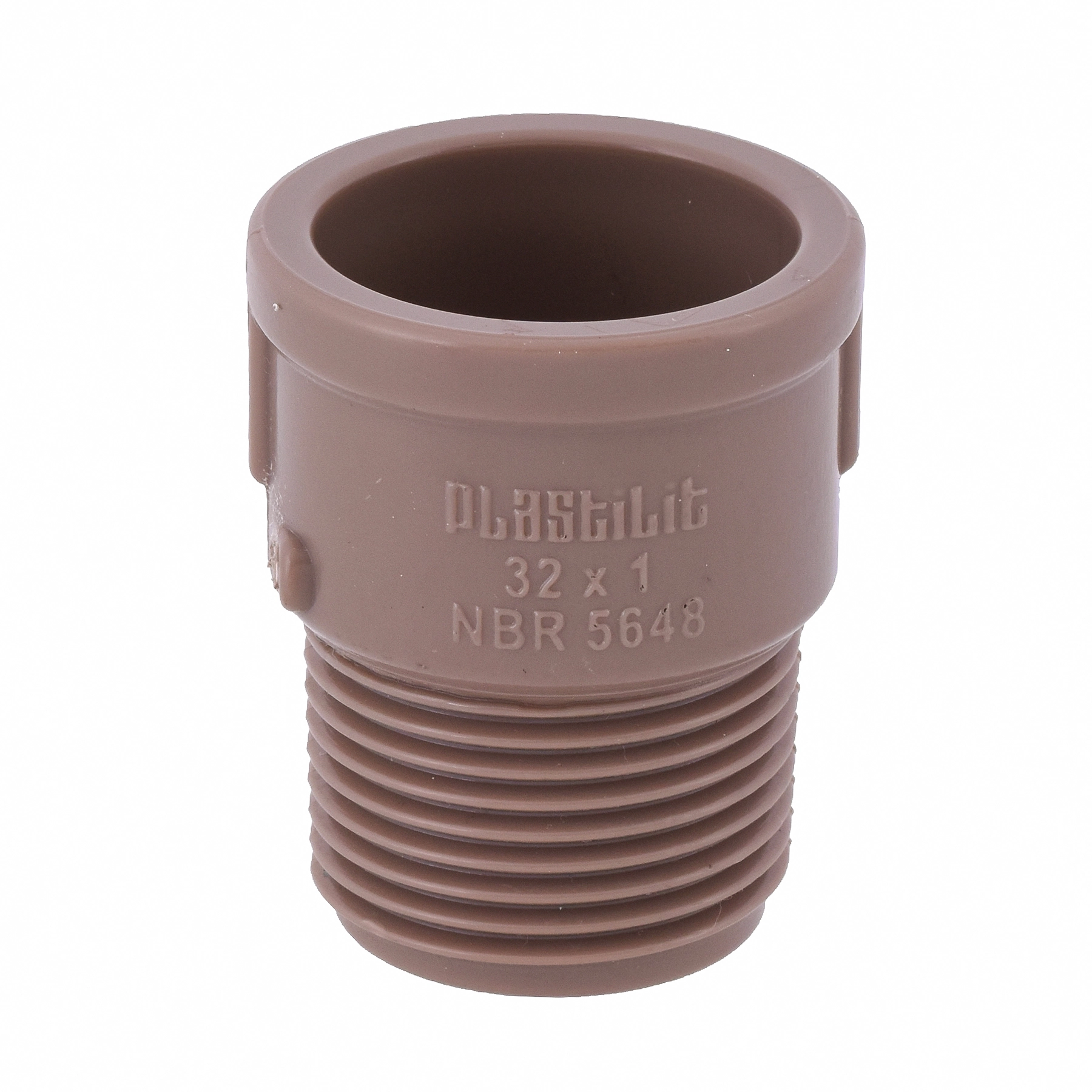 Adaptador PVC Marrom Roscável e Soldável 1" 32mm Plastilit