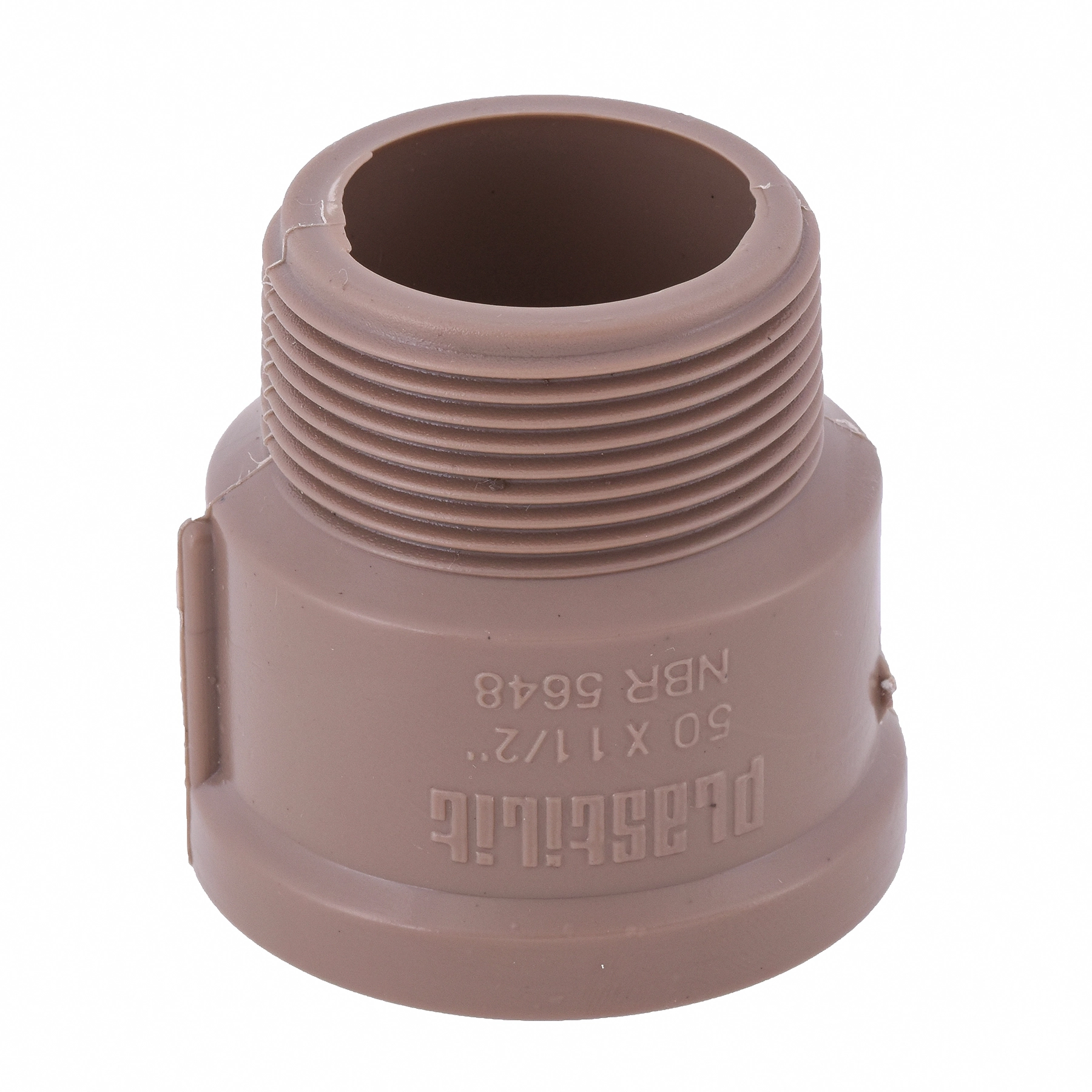 Adaptador PVC Marrom Roscável e Soldável 1.1/2" 50mm Plastilit