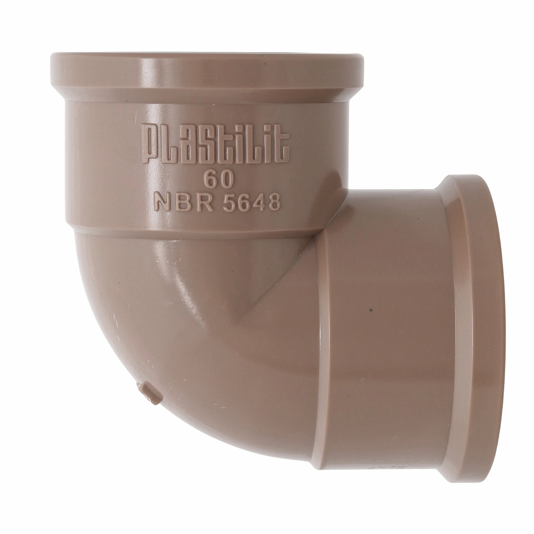 Joelho 90° PVC Marrom Soldável 2" 60mm Plastilit