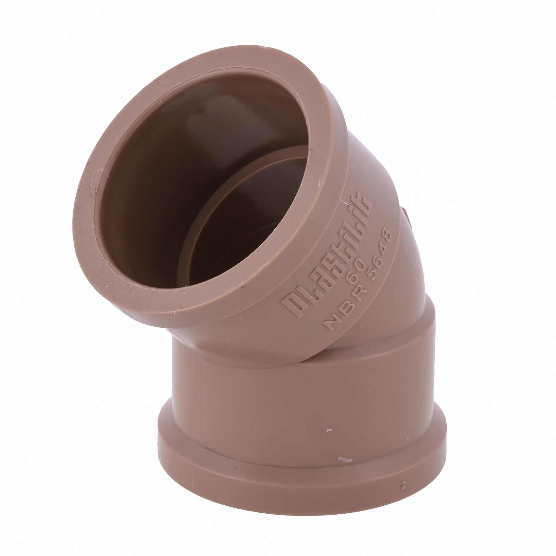 Joelho 45° PVC Marrom Soldável 2" 60mm Plastilit