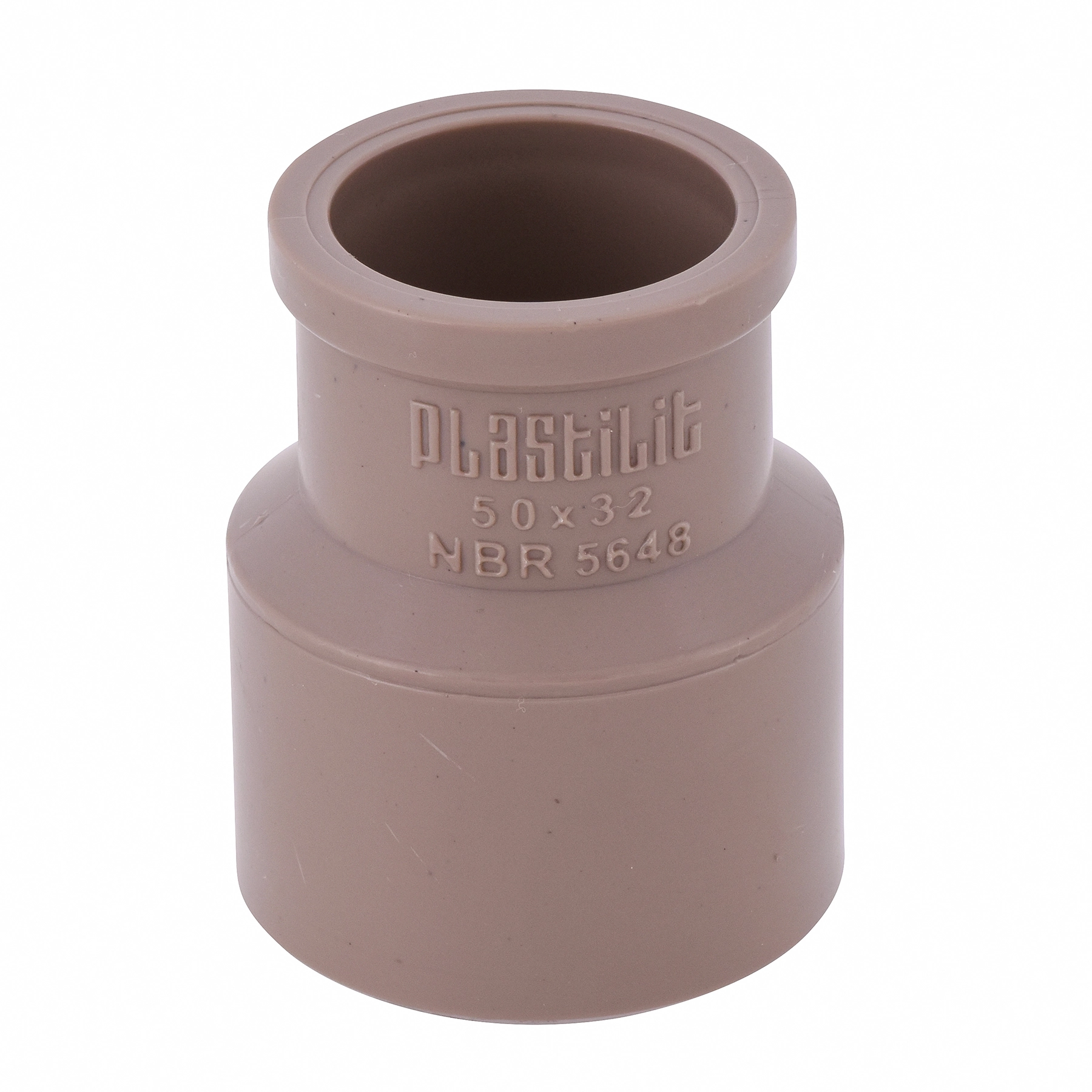 Bucha de Redução Longa PVC Marrom Soldável 1.1/2x1" 50x32mm Plastilit