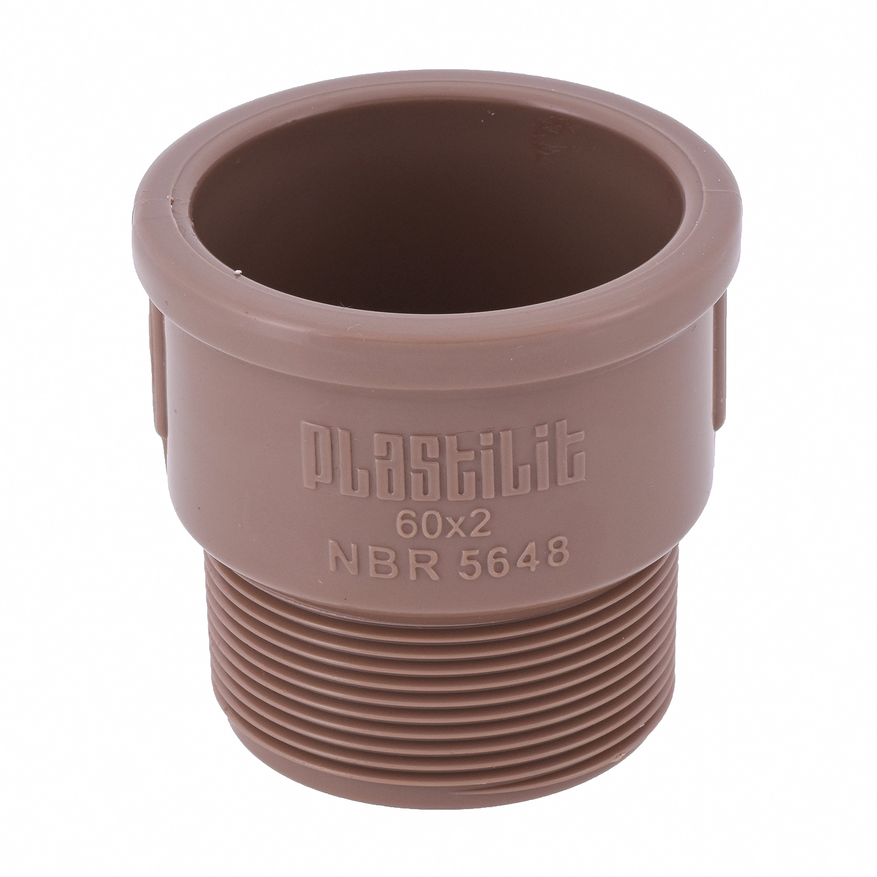 Adaptador PVC Marrom Roscável e Soldável 2" 60mm Plastilit