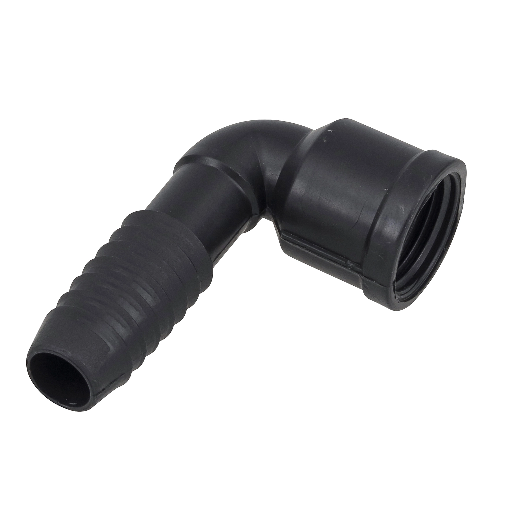 Joelho 90° Interno Polietileno Preto Roscável 1/2" 20mm Plastilit