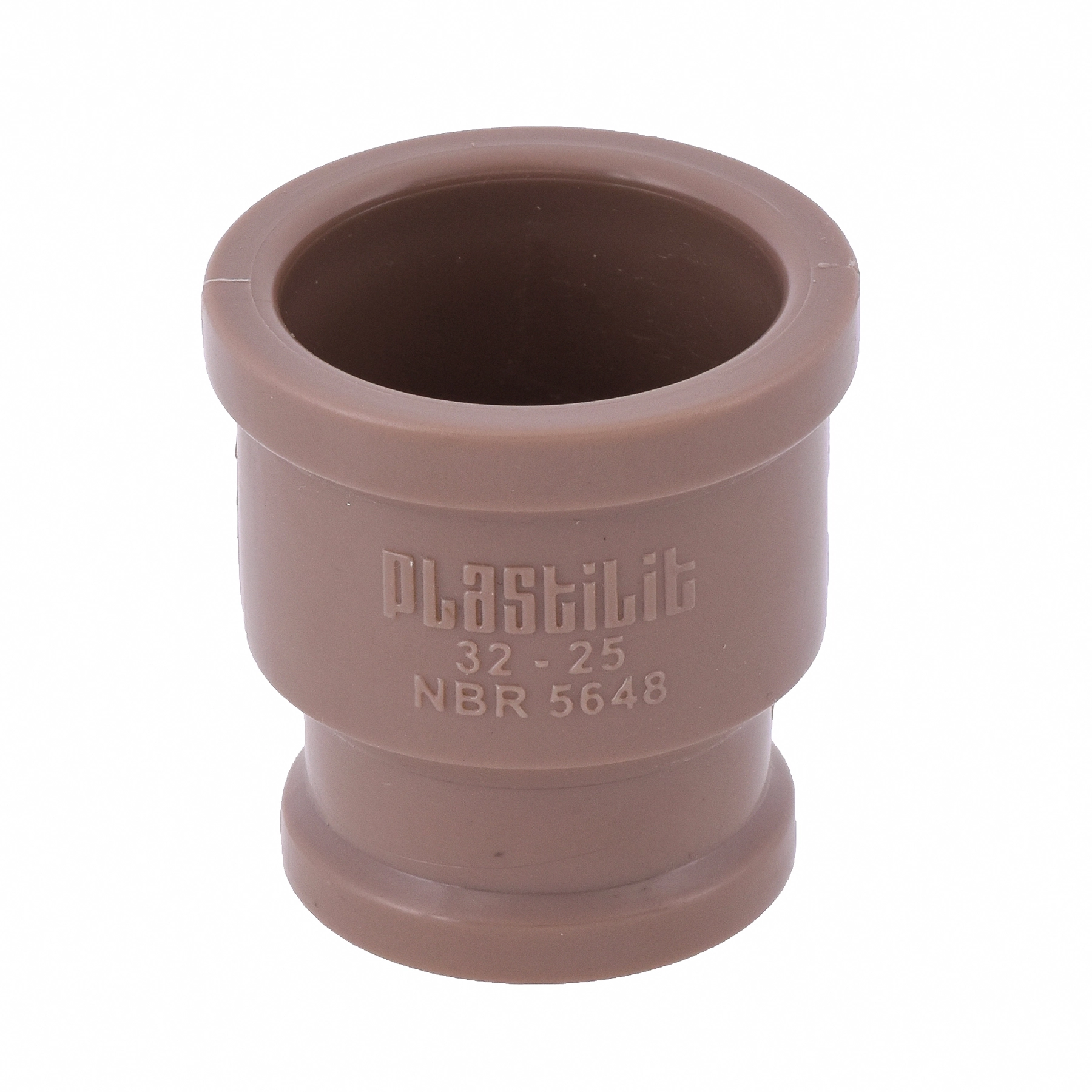 Luva de Redução PVC Marrom Soldável 1x3/4" 32x25mm Plastilit