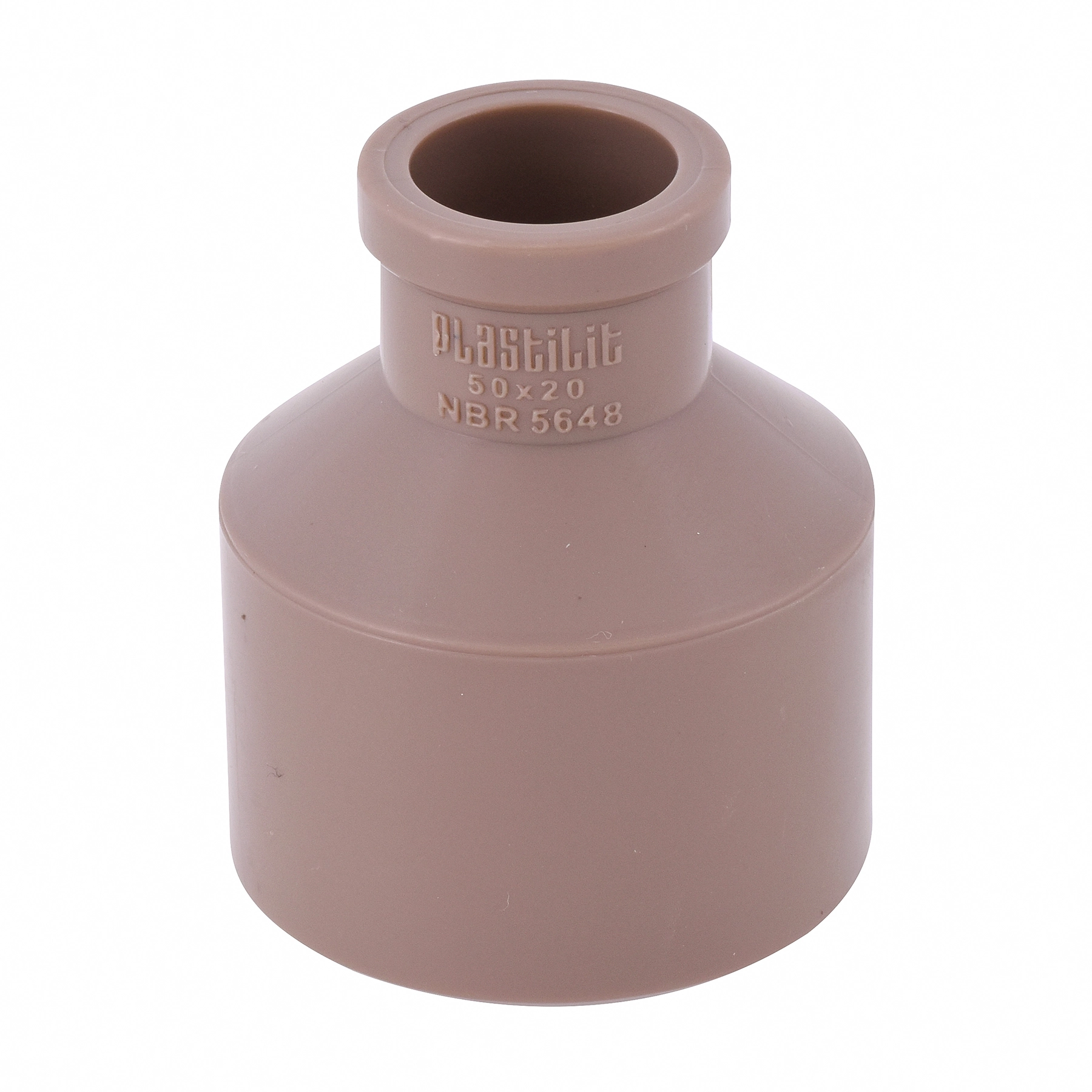 Bucha de Redução Longa PVC Marrom Soldável 1.1/2x1/2" 50x20mm Plastilit