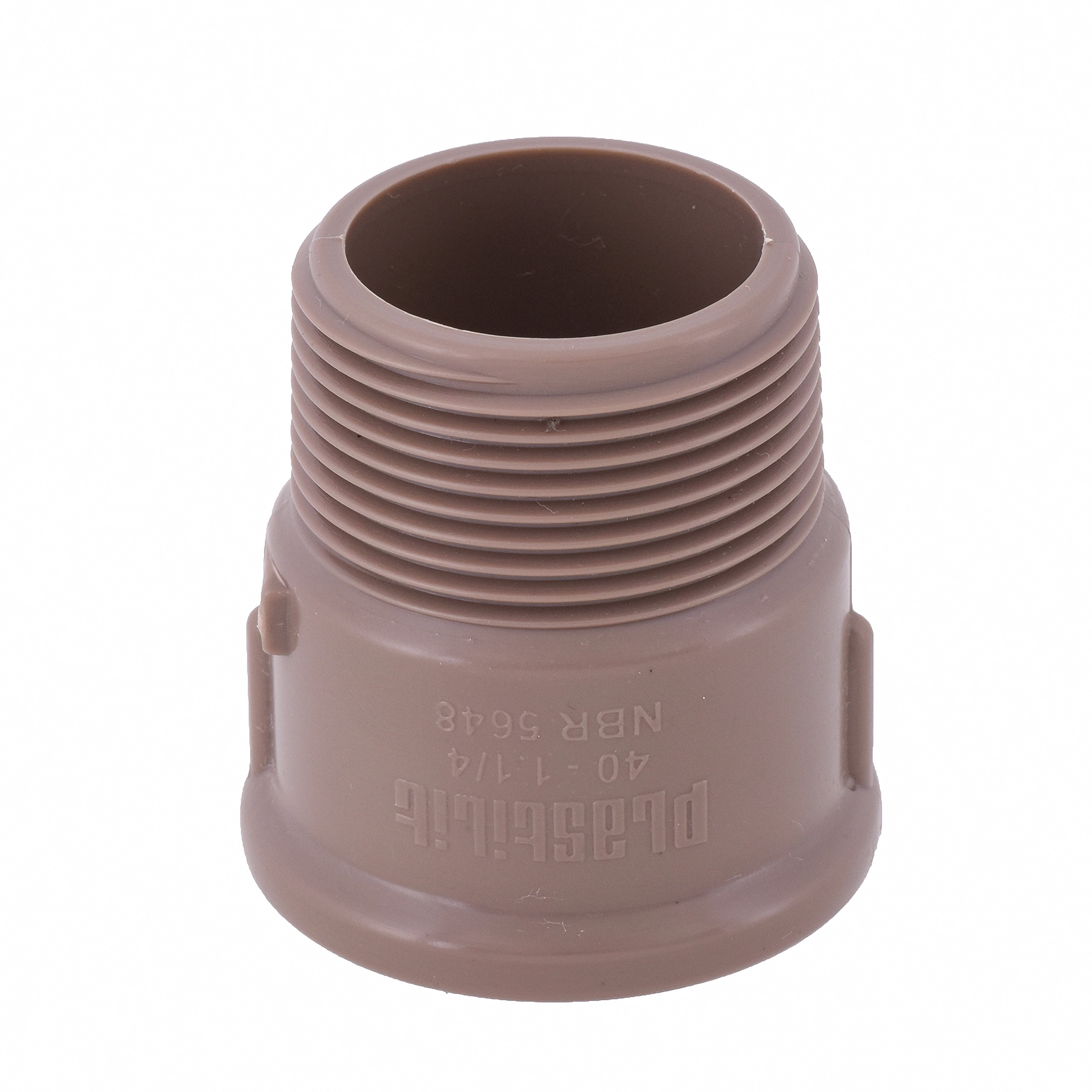 Adaptador PVC Marrom Roscável e Soldável 1.1/4" 40mm Plastilit