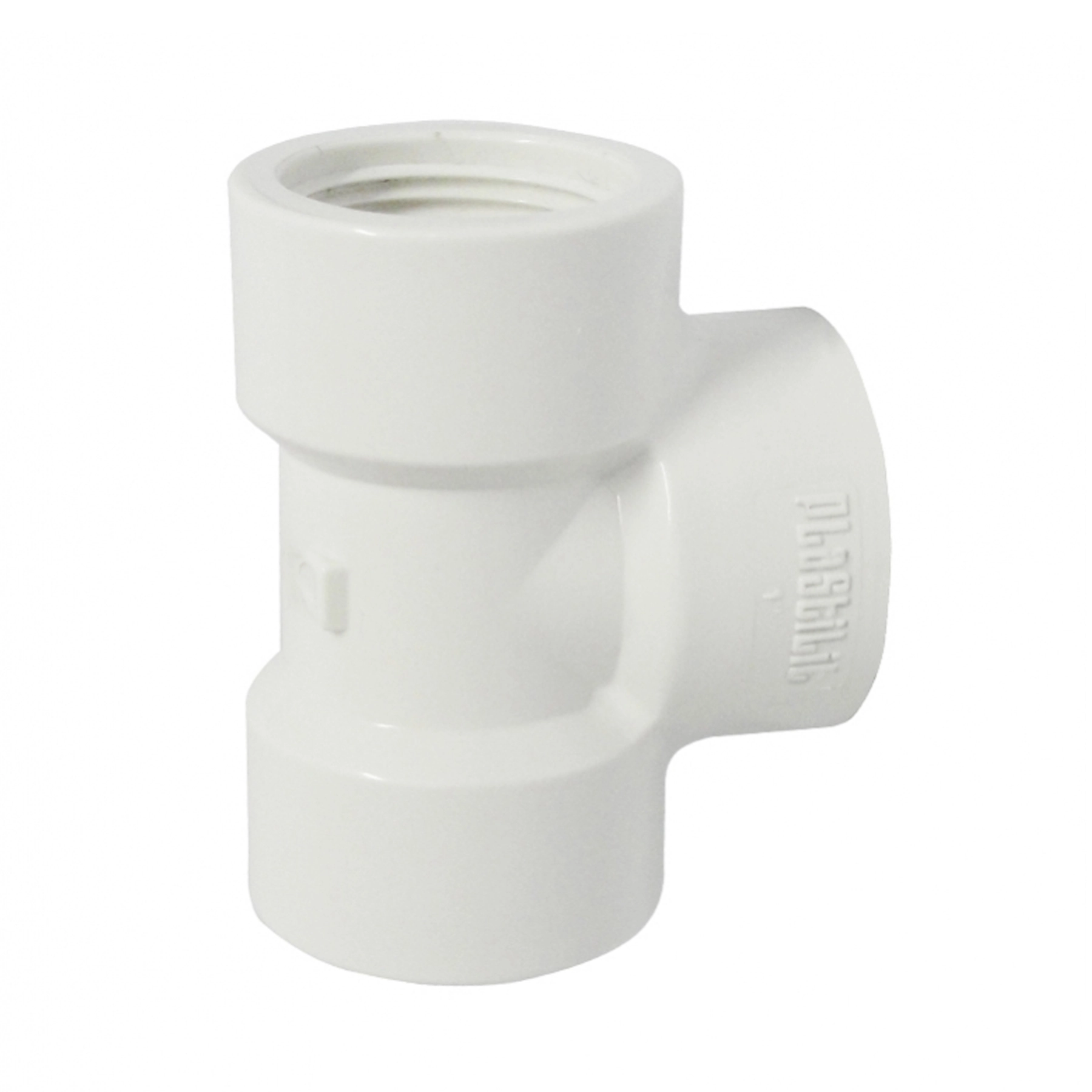 Tê PVC Branco Roscável 1/2" 20mm Plastilit