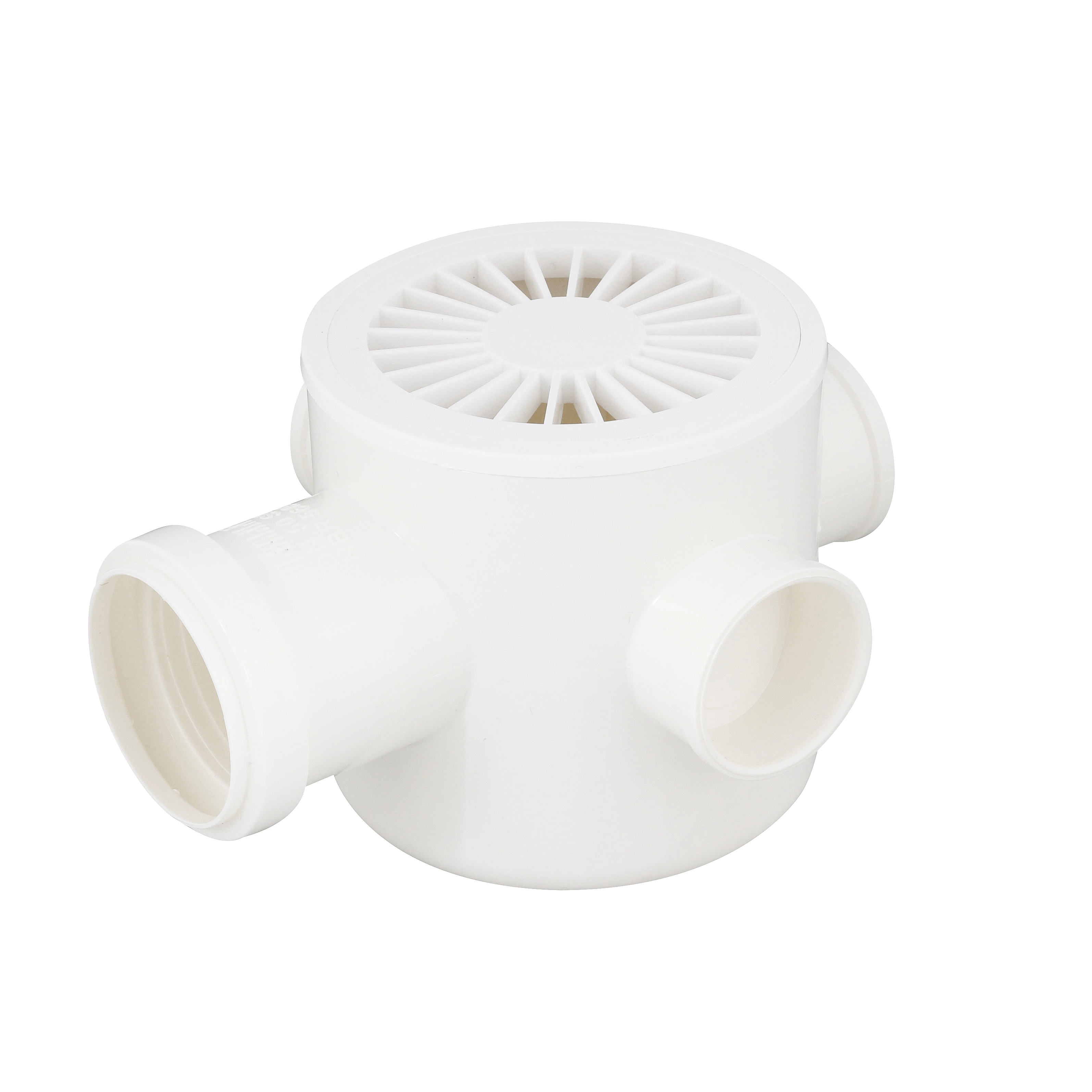 Caixa Sifonada Redonda com Ralo Branco 100x50mm PVC Equation