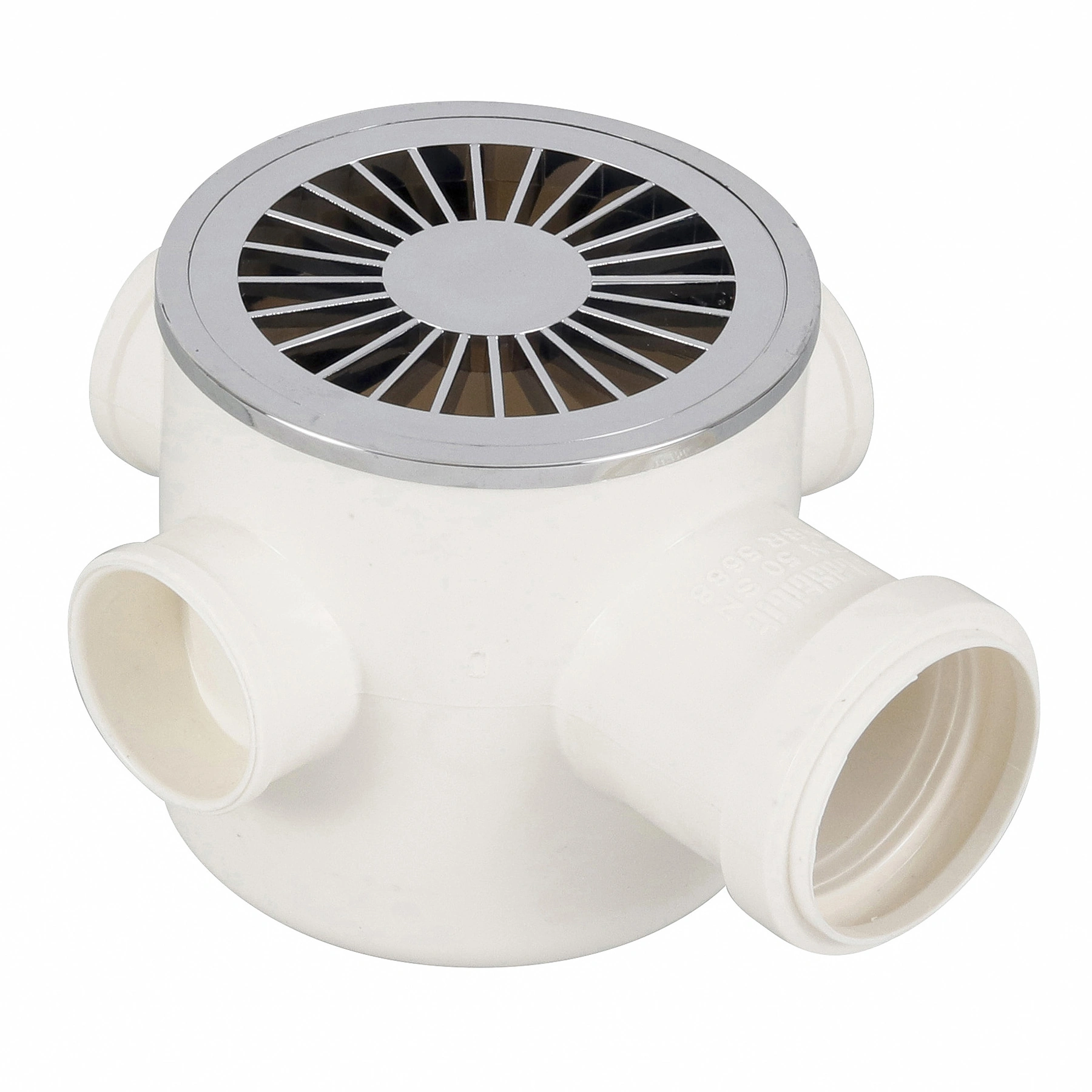 Caixa Sifonada Redonda com Ralo Cromado 100x50mm PVC Equation