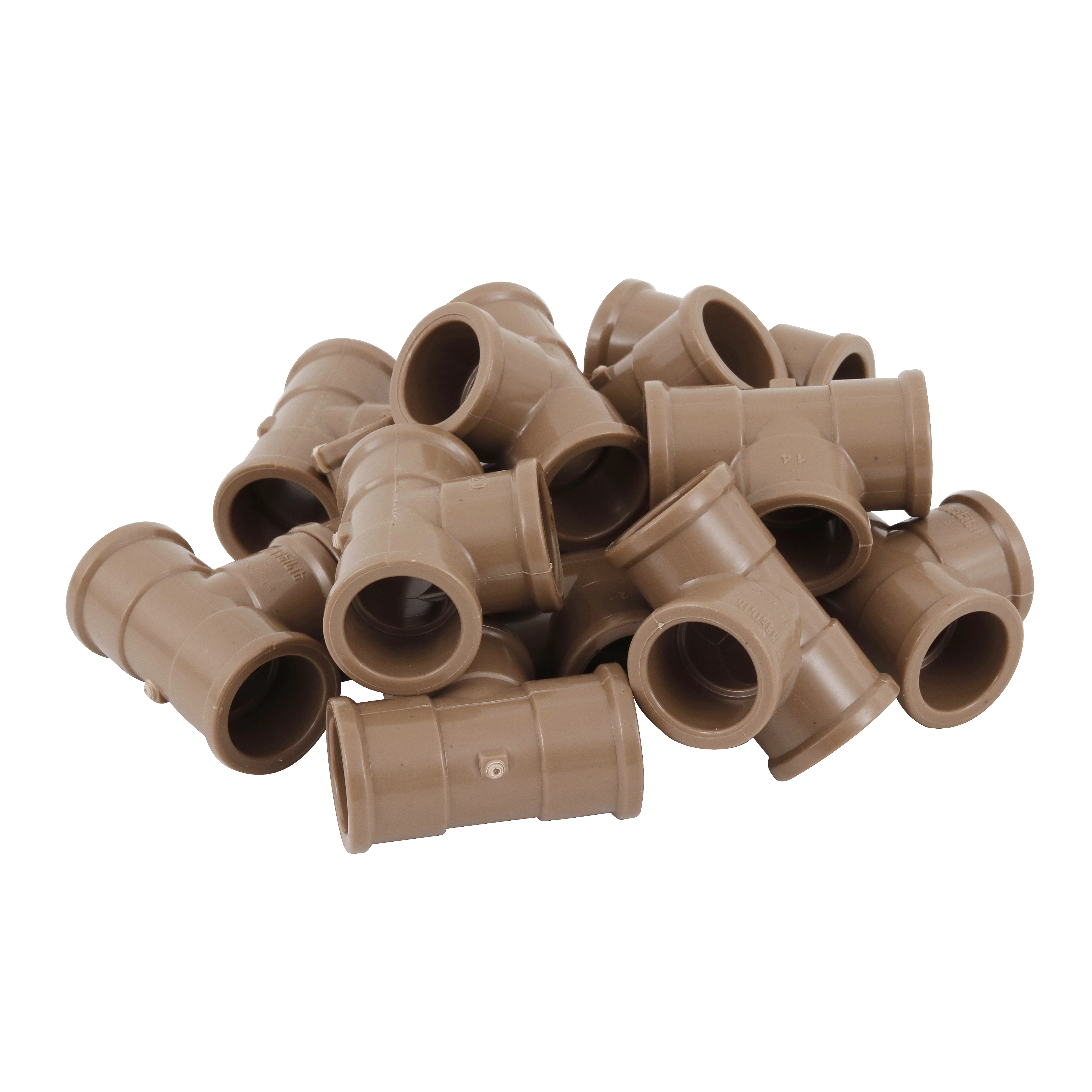 Tê PVC Marrom Soldável 3/4" 25mm Pack Com 12 Peças Equation