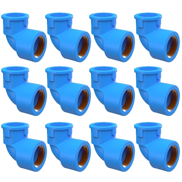 Joelho 90° com Bucha PVC Azul Roscável e Soldável 3/4x1/2" 25x20mm Equation