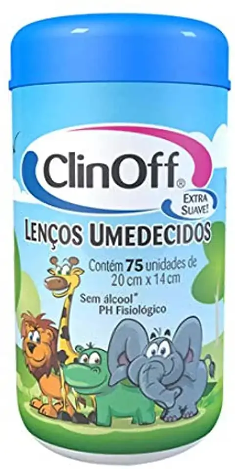 Lenço Umedecido Pote Clin Off C/75 Azul Unit