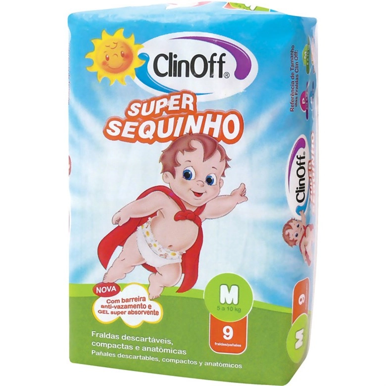 Fralda Infantil Clin Off C/9 Super Sequinho Md Unit