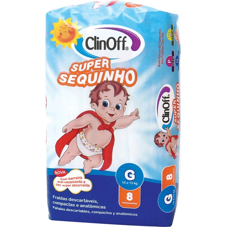 Fralda Infantil Clin Off C/8 Super Sequinho Gd Unit