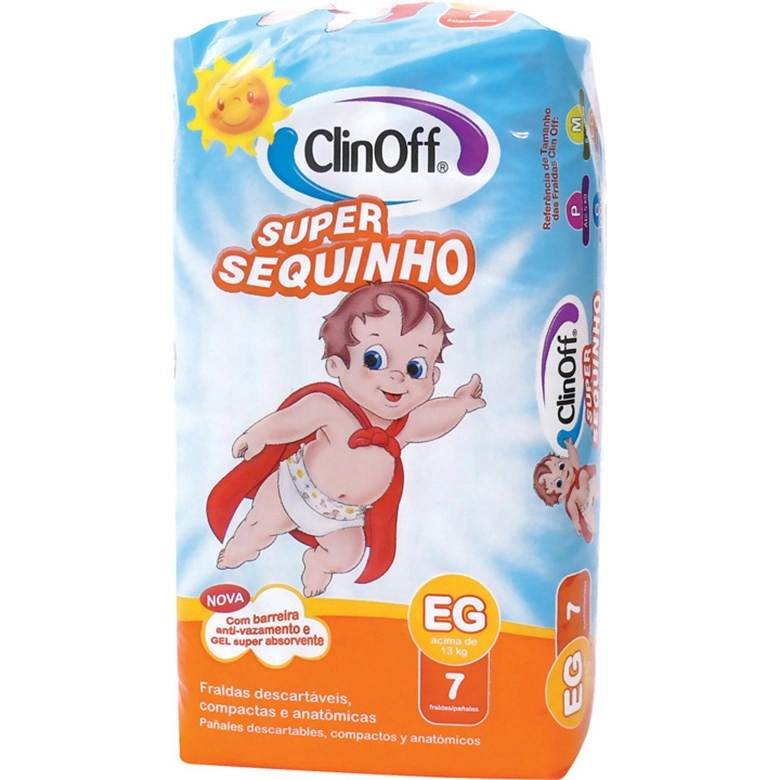 Fralda Infantil Clin Off C/7 Super Sequinho Xg Unit