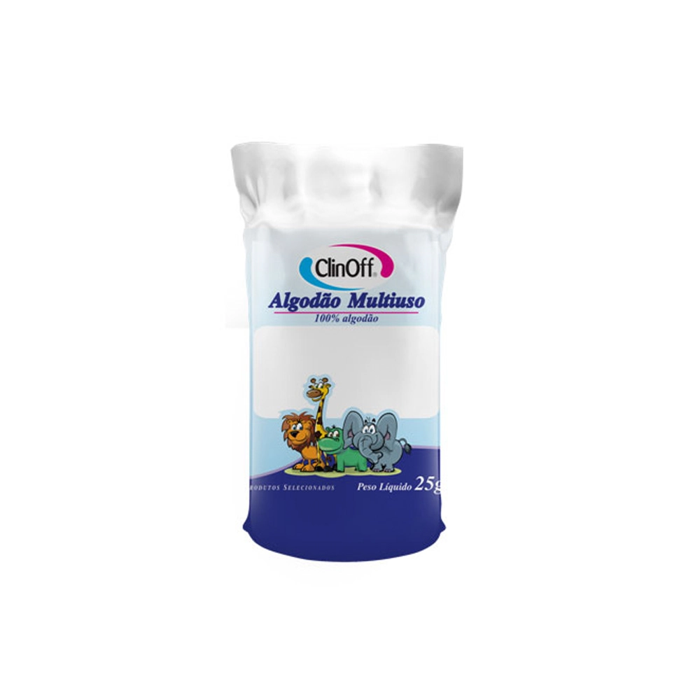 Algodão Quadrado Clin Off 25g Multi Uso Pc