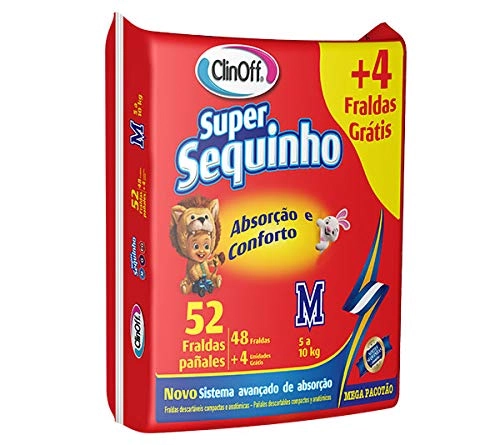 Fralda Infantil Clin Off C/52 Super Sequinho Mega M Pc