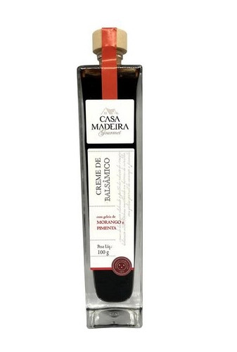 Creme de balsâmico com Geleia de Morango e Pimenta 100ml Casa Madeira