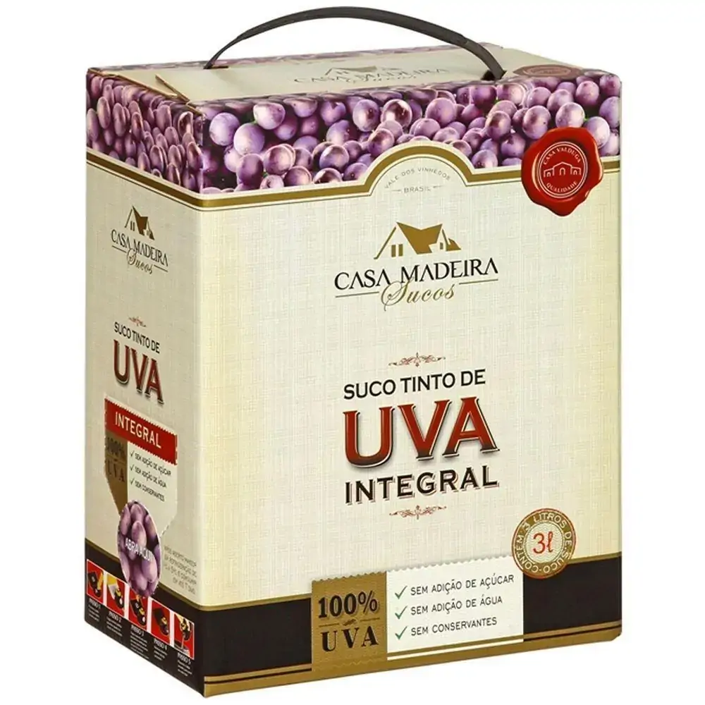 Suco de Uva Integral Casa Madeira Bag In Box 3L