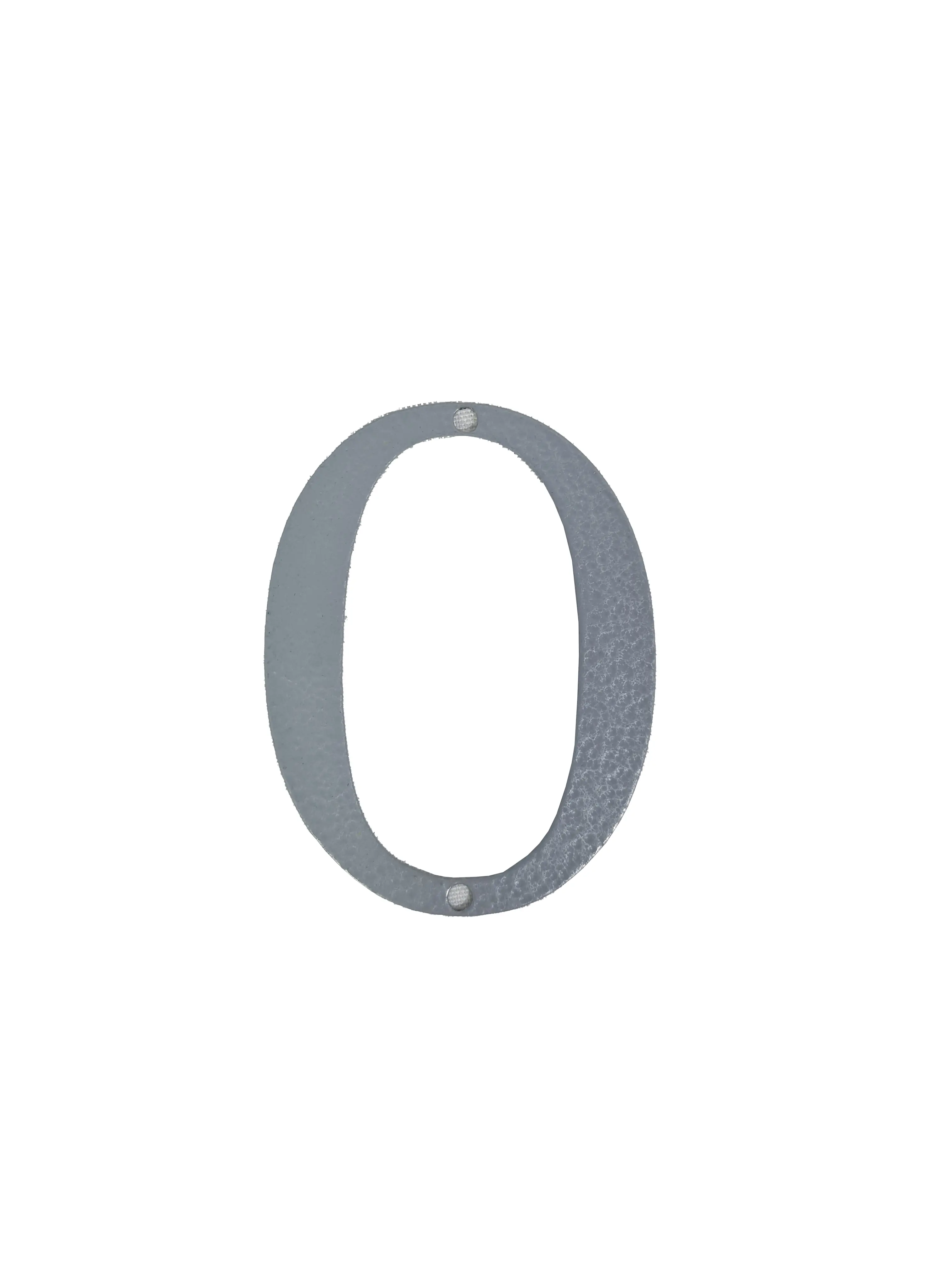 Número Para Casa Em Aço Cinza - Zero (0)