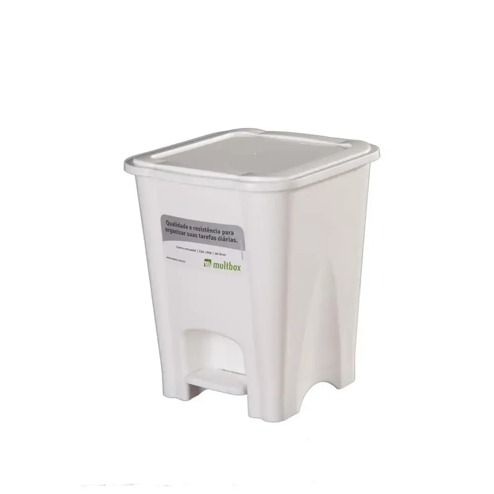 Lixeira C Pedal Multibox 8 L Branca