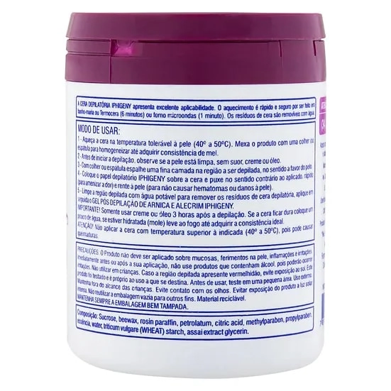 Cera Depilatória Quente Açaí Iphigeny Kosmetic 500g