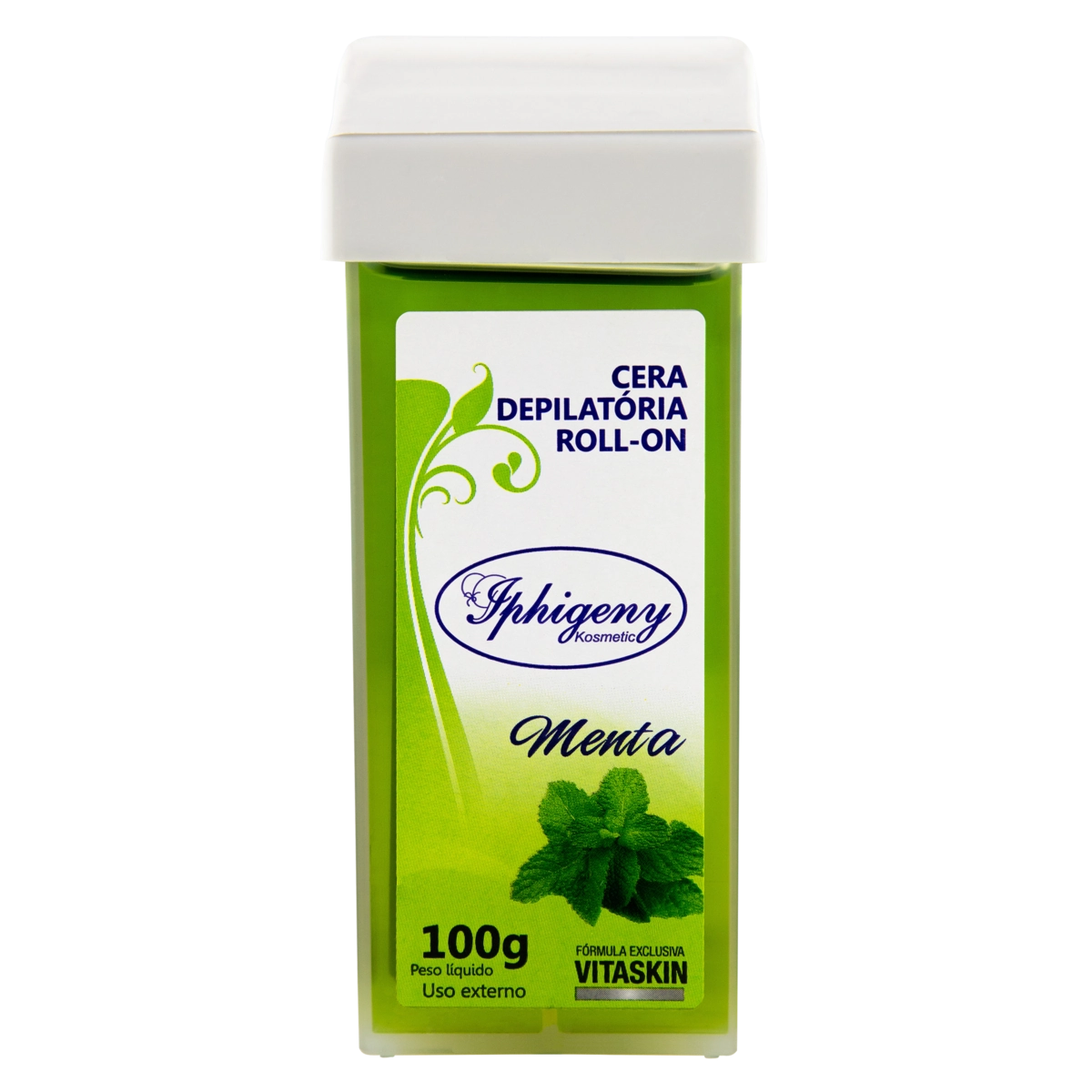 Cera Depilatória Roll On Menta Iphigeny Kosmetic 100g