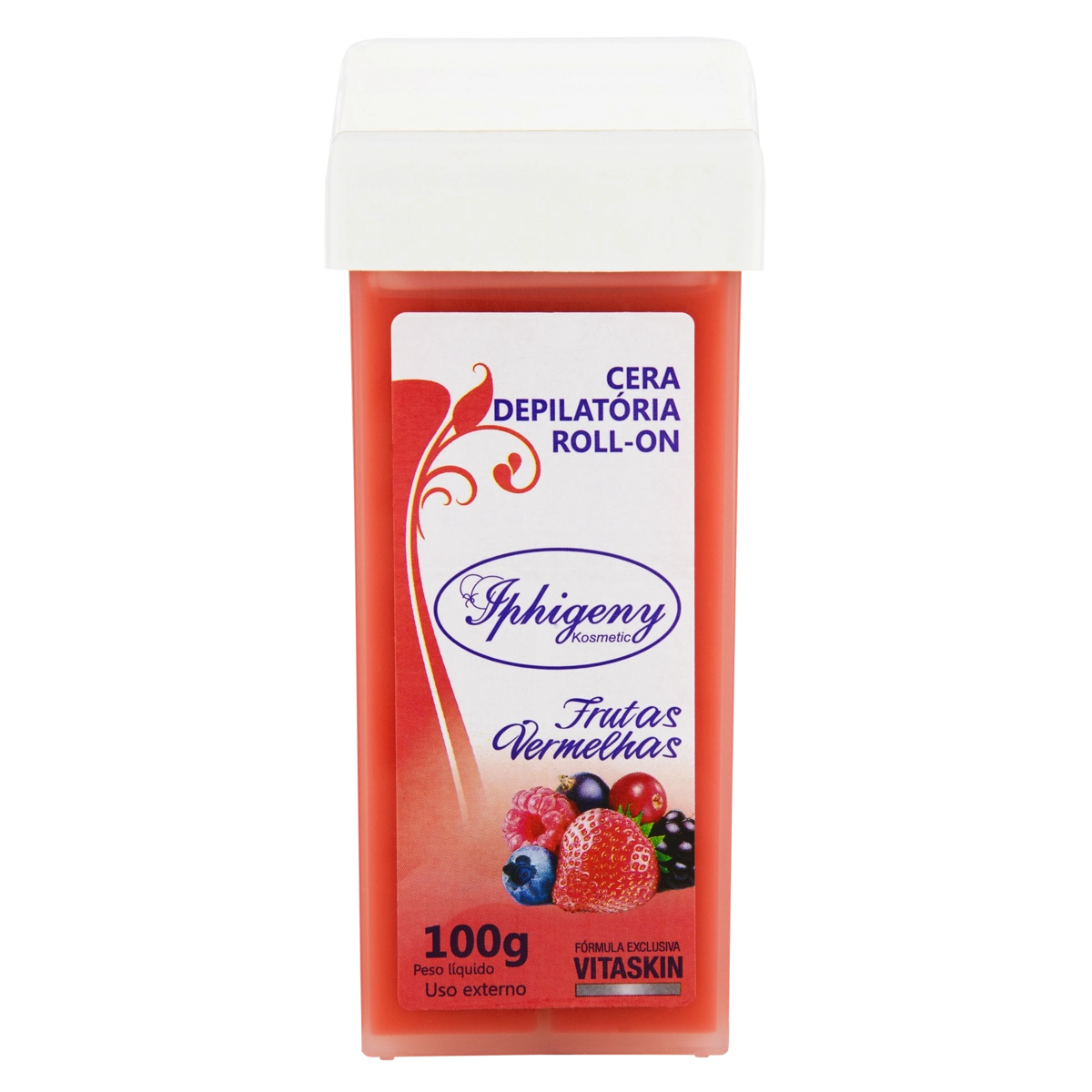 Cera Depilatória Roll On Frutas Vermelhas Iphigeny Kosmetic 100g