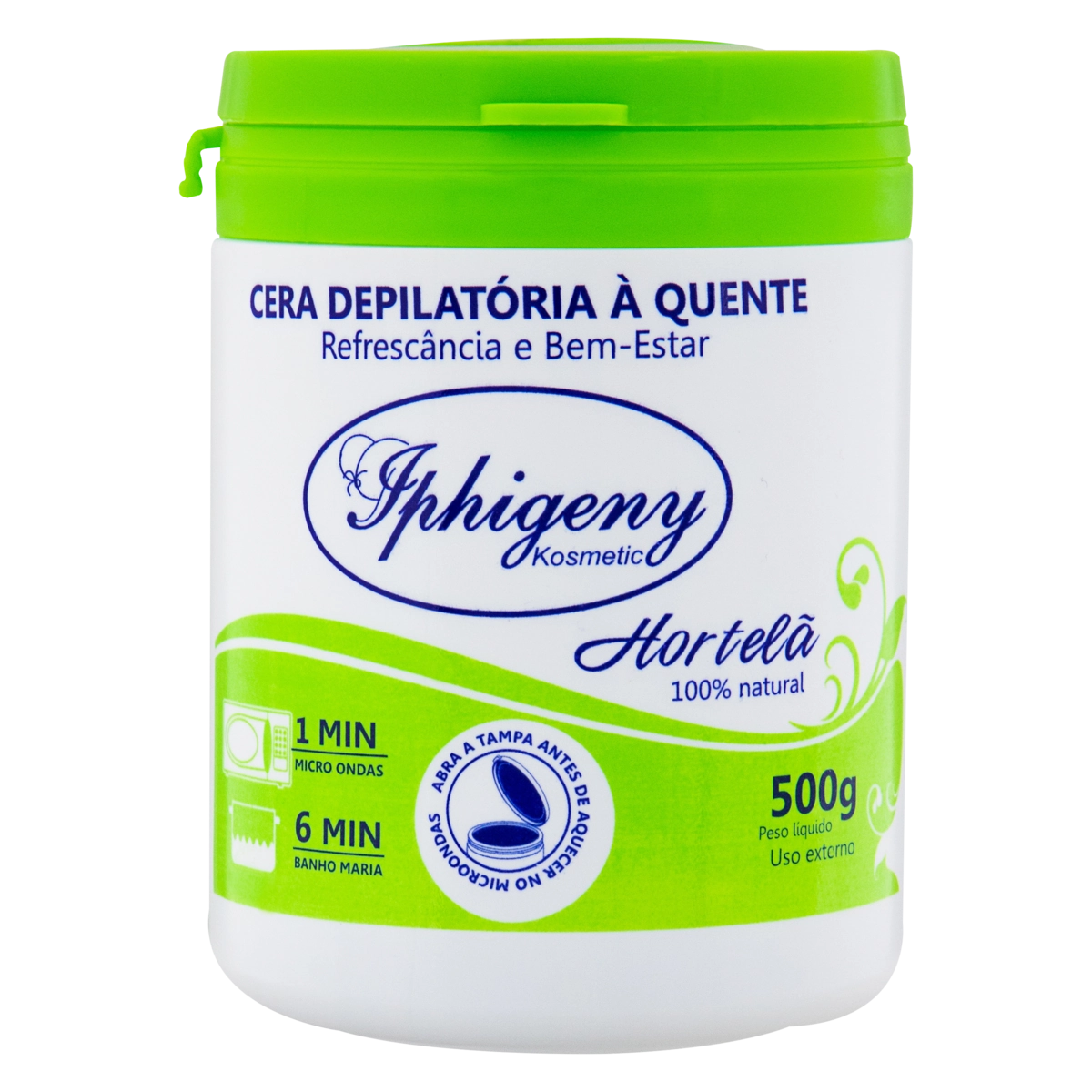 Cera Depilatória Quente Hortelã Iphigeny Kosmetic 500g